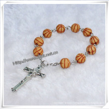 Religious Resin Ball Beads Finger Rosary / Cross Finger Rosary (IO-CE059)